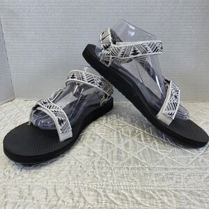 Teva Original Universal Sandal Outdoor Black White Womens Size 11 Hiking Walking
